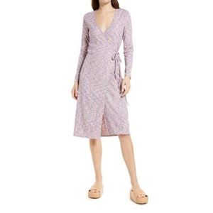 Lisa Says Gah Berry Lucille Long Sleeve Wrap Midi Dress Size Small NWT
